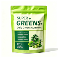 SYC BIO Gummies Super Greens Naturels Mélange de Verts Quotidiens Harmonie Digestive Complément Alimentaire Quotidien 120 Comprimés Sac de 600g Pour Tous Usages Personnalisés