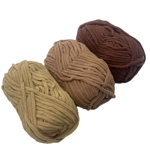 Bán Buôn 100% <span class=keywords><strong>Polyester</strong></span> Jumbo Nâu Siêu Chunky Chenille Fluffy Sợi Đặc Sản Ưa Thích Sợi Cho Dệt Và Tay Đan - Product Image 2