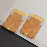 Dompet tempat kartu magnetik, dompet belakang ponsel Slot kulit dengan tempat kartu untuk iPhone Samsung