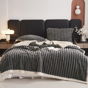 Phong Cách Mới Mùa Đông Bên Thỏ Lông Bên B Cực Lông Cừu Gân Hai Lớp Dày Ấm Áp Thân Thiện Với Môi Không Dị Ứng Giải Trí Ném - Product Image 5