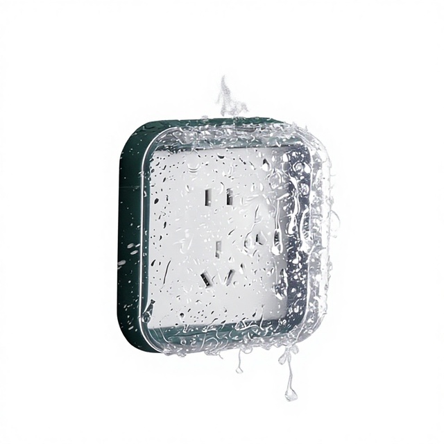Modern Waterproof Splash-Proof Transparent PVC Adhesive Bathroom Socket Panel Cover with Power Protection Box