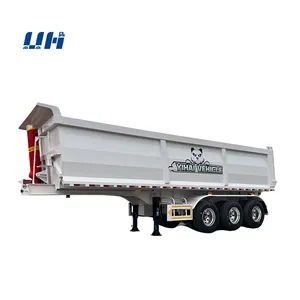 YIHAI Brand 14ft Dump Trailer 20 30 40 Ton Tons 8x4 6x4 Rear Dump Tipper Tipping Trailer Transport Mineral For Sale