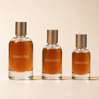 Vente en gros de flacons de parfum en verre personnalisés, 30 ml, 50 ml, 100 ml, ronds, gravure personnalisée, couleurs personnalisées avec emballage en boîte