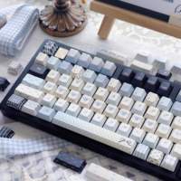 Keycaps Polka Dot Garam Laut PBT 150 Tombol Profil Cherry/SOA untuk MX Switch GH60/GK61/GK64/84/87/96/104/108/980 Keyboard Mekanik