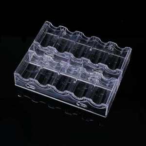 Inean Play clair acrylique <span class=keywords><strong>Poker</strong></span> jeton plateau Casino 100 pièces support avec couvercle Premium étagère doré monté Portable Rack Table valise - Product Image 2