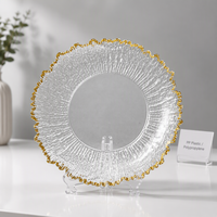 Assiettes de présentation de 13 pouces pour mariage, or, argent, blanc, en gros, décoratives, pour fêtes, dîners, hôtels, traiteurs