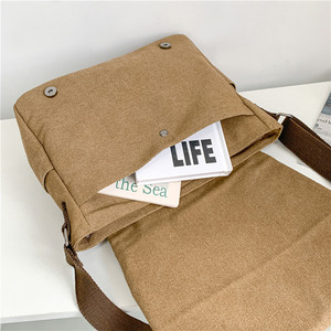 Sac à bandoulière simple en toile pour hommes, style collège, sac de travail à la mode, sac à bandoulière simple, grande capacité, messager moi - Product Image 4