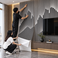 Papier peint auto-adhésif à motif de lattes de bois gris avec surface en PET nettoyable pour les murs décoratifs intérieurs