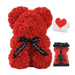Oso de Peluche de Rosas de 25 cm al por Mayor 2026, Oso de Rosas de 35 cm, Oso de Flores Artificiales de Rosas, <span class=keywords><strong>el</strong></span> <span class=keywords><strong>Mejor</strong></span> Regalo de San Valentín <span class=keywords><strong>para</strong></span> Novia - Product Image 1