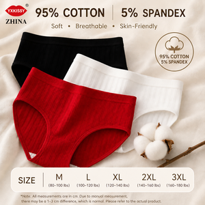 Culottes pour femmes à taille mi-haute, style sport, 95 % coton, respirantes, grandes tailles, très vendues - Product Image 1