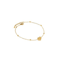 Chevillère simple en forme de cœur avec motif haricot doré pour femme, en acier inoxydable plaqué or 18 carats, accessoire de pied tendance au design de niche, idéale pour les soirées