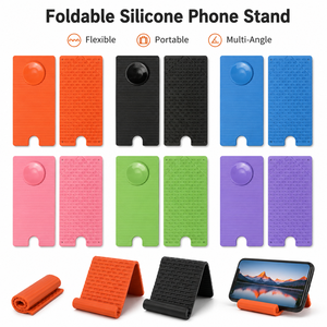 Foldable Silicone Phone <b>Stand</b> with Suction Disc Flexible Portable <b>Tablet</b> Holder <b>for</b> Office Home Promotional - Product Image 1