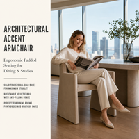 Meubles de maison rembourrés modernes de haute qualité coussin de conception créative nordique chaise de salle à manger en tissu à cadre en bois avec bras