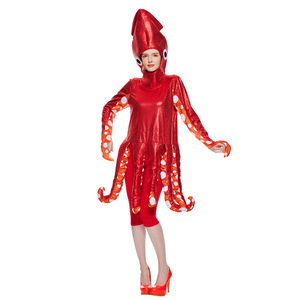 Disfraz de Pulpo Rojo para Mujer, Disfraz de Halloween para Adultos, Traje para Fiesta Temática del Océano - Product Image 1