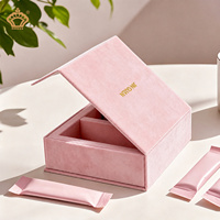 Boîte cadeau en velours, boîte cosmétique de luxe, plaque métallique avec logo personnalisé, forme personnalisée, couleur personnalisée, emballage en velours pour parfum et soins de la peau