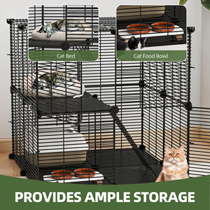 Sıcak Fırsat Pratik 3 Katlı Katlanabilir Evcil Hayvan Kafesleri Evler İç Mekan Tavşan Barınağı Modüler Kombinasyon Kafes Küçük Hayvanlar İçin - Product Image 2