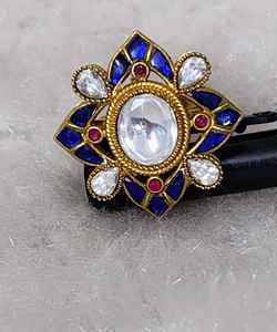 Anillo ajustable chapado en oro occidental Indo de moda de alta calidad al por mayor con aspecto clásico producto a granel hecho a mano - Product Image 2