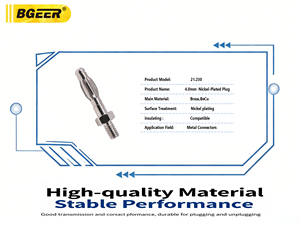 ปลั๊กกล้วยหกเหลี่ยมขนาด 4 มม. - ขาทองแดงแท้, หัวต่อแบบเกลียว M3/M4 พร้อมสปริง ขั้วต่อแบบตัวผู้ - Product Image 2