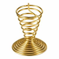 Support de tasse à œuf en fil de laiton poli sur mesure avec ressort en spirale pour la cuisine et la salle à manger, présentoir OEM ODM, usine