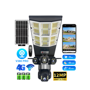 Outdoor V380Pro 6MP 3 Lens 3PTZ Solar Security <b>Camera</b> IP66 <b>Night</b> <b>Vision</b> 4G Solar Street Light WiFi CCTV Security Network <b>Camera</b> - Product Image 1