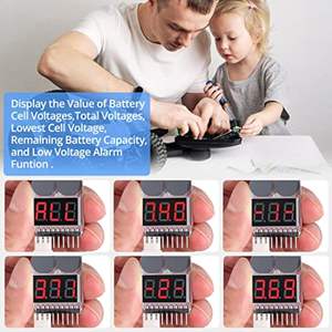 Aismartlink 2in1 1-8s اختبار الجهد بطارية ليبو ، RC إنذار الجرس الجهد المنخفض ، مراقب البطارية المدقق اختبار - Product Image 3