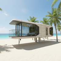 Capsule spatiale en alliage d'aluminium de qualité supérieure, maison modulaire, pod de vie intelligent, maison mobile pour usage hôtelier, design moderne du milieu du siècle