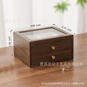 Solid Wood Multi Layer <b>Jewelry</b> <b>Box</b> Rectangle <b>Large</b> Capacity Wedding Storage With Drawers For Earrings Bracelets Necklaces - Product Image 4