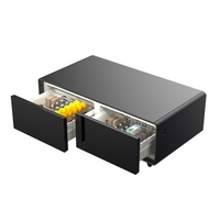 Table basse intelligente de luxe moderne avec réfrigérateur, double tiroir de refroidissement, ports USB et recharge sans fil pour salon