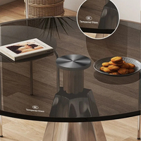 Luxe nordique moderne Salontafel Couchtisch Coffes haut de gamme ensemble de Table canapé Table basse ronde en verre