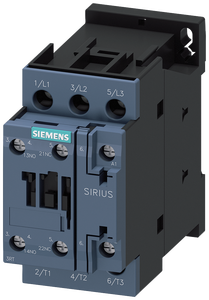 คอนแทคเตอร์ Siemens Sirius 220 โวลต์ AC 50/60 เฮิรตซ์ AC3 11 กิโลวัตต์ 400 โวลต์ 3 โพล พร้อมหน้าสัมผัสเสริม 1 NO + 1 NC ติดตั้งบนราง Din - Product Image 1