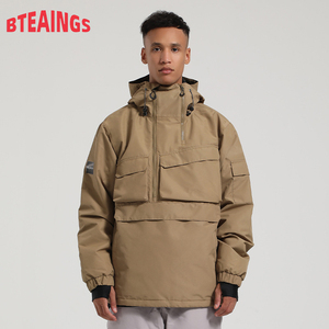 Combinaison de <span class=keywords><strong>ski</strong></span> à capuche et fermeture éclair pour <span class=keywords><strong>femme</strong></span>, haut pour planche à voile simple/double, imperméable, chaude, <span class=keywords><strong>veste</strong></span> multi-poches pour homme, vêtement de couple - Product Image 4