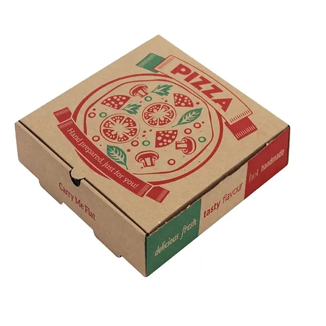 Cajas de cartón corrugadas de grado alimenticio, con logotipo del cliente, caja de pizza