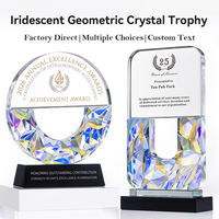 Trophée en cristal diamant arc-en-ciel, formes géométriques multiples, récompense pour les champions des ventes des partenaires d'entreprise, nouveauté très demandée