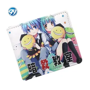 Anime Assassination Classroom Korosensei Cartera para hombre Shiota Nagisa Tarjetero niños monederos Kayano Kaede Bolsa de dinero para mujer