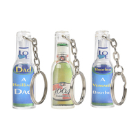 Llavero Acrílico al por Mayor, Mini Botella de Bebida Simulada en 3D, Llavero Acrílico Personalizado