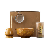 Ensemble de Cérémonie du Thé Matcha Luxe Léger en Céramique Rose Rétro avec Glacure Polychrome, Incluant Fouet Chasen et Support 100 Pièces, Origine Chine