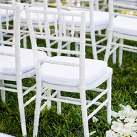 Chaise Chiavari empilable en résine blanche, chaise en plastique pour mariages, banquets, repas