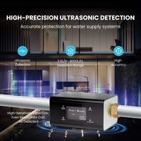 Détecteur de fuite d'eau industriel WiFi avec vanne intelligente intégrée et écran LCD 0,01 GPM