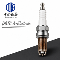 Bougie d'allumage pour moto D8TC à 3 électrodes M12x1.25 19mm ISO9001 pour ATV 50cc 110cc, scooter, kart, cyclomoteur, moto tout-terrain