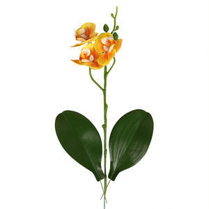 Orchidée Phalaenopsis Artificielle Yiwu Datuo 6x7 Pouces, Taches Blanches, Jaune, Rose, Blanc Laiteux, Décoration de Mariage - Product Image 5