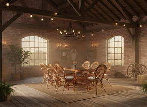 Cómodo Juego de Comedor de Diseño Asiático con Mesa Larga de Indonesia para Interiores de Casa, Hotel o Apartamento - Product Image 4