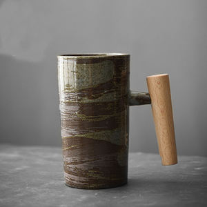 Tazas de cerámica rústicas Retro mate de estilo japonés ecológico de oficina Vintage, taza de arcilla polimérica de té de Kung Fu de porcelana - Product Image 4