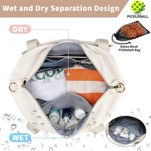 Bolsa Deportiva Impermeable de Gran Capacidad para Mujer, con Correa de Hombro Ajustable, para Pickleball, con Compartimento para Zapatos, Mochila de Gimnasio - Product Image 5