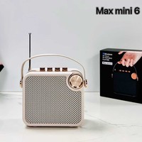 MINI 6 Speaker Bluetooth Nirkabel, Speaker Genggam Luar Ruangan yang Dapat Diputar dengan Kartu, Radio FM dengan Antena, Speaker Bluetooth