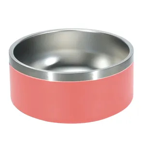 Eco Friendly stampa LOGO personalizzato Pet Feeder cibo per cani ciotola di alimentazione in acciaio inox antiscivolo ciotola per cani