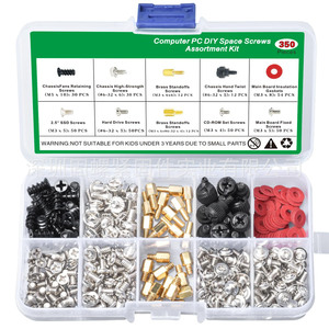 <b>Computer</b> Pc Diy Screw Assortment Kit 350pcs For Desktop Case Motherboard Hard Drive <b>Fan</b> Standoffs Gaskets - Product Image 1