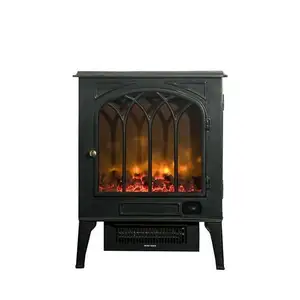 Wood Fireplace Bulk 2023 Good Quality Top Selling 3D Water Steam Door Mini Arched Stone Fireplace