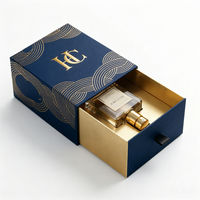 Boîte d'emballage de parfum pliable noire mate haut de gamme personnalisée avec bouchon couronne, flacons en verre de 30 ml, estampage à chaud, diffuseur de parfum