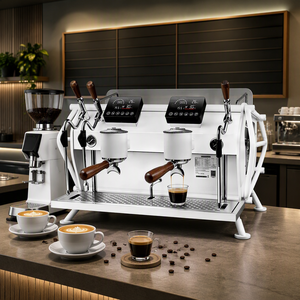 Máquina de Café Espresso Semiautomática Comercial de 2 Grupos, Multibóiler, Bomba Rotativa, Profesional para Baristas, para Cafeterías y Hoteles - Product Image 4