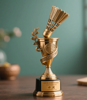 Trophées de sport en métal de haute qualité, design 3D personnalisé, club de football, basketball, badminton, médailles et trophées
